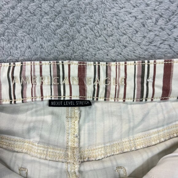 American Eagle Womens Next Level Stretch High Rise Jegging Striped Denim Jean 14 - Picture 11 of 15